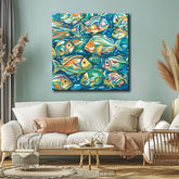 Painting by numbers fish in the pond